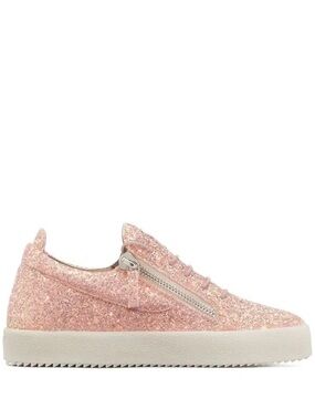 Authentic Giuseppe Zanotti Pink Glitter Low-Top Sneakers